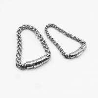 Stainless Steel Chain Bracelets, 304 Stainless Steel, electrolyzation, Unisex & anti-fatigue, silver color 