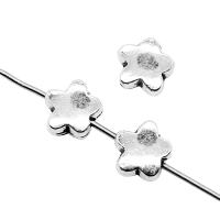 Zinc Alloy Flower Beads, plated, DIY, silver color, 7mm 