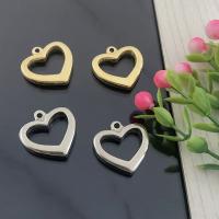 Stainless Steel Heart Pendants, plated, DIY & hollow 