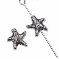 Zinc Alloy Jewelry Beads, Starfish, antique silver color plated, vintage & DIY 