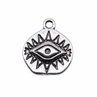 Zinc Alloy Jewelry Pendants, antique silver color plated, vintage & with eye pattern & Unisex 