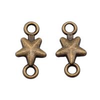 Zinc Alloy Charm Connector, Star, plated, vintage & 1/1 loop 