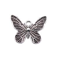 Zinc Alloy Animal Pendants, Butterfly, antique silver color plated, vintage & Unisex 