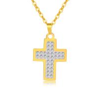 Stainless Steel Jewelry Necklace, 304 Stainless Steel, Cross, Vacuum Ion Plating, fashion jewelry & Unisex Inch 