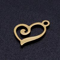 Stainless Steel Heart Pendants, 201 Stainless Steel, Flat Heart, Vacuum Ion Plating, fashion jewelry & DIY & Unisex 