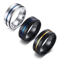 Titanium Steel Finger Ring, Vacuum Ion Plating, fashion jewelry & for man 8mm*2mm,8mm*2.6mm 