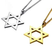 304 Stainless Steel Necklace, Hexagram, Vacuum Ion Plating, fashion jewelry & for man Approx 24 Inch 