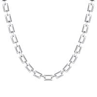 Titanium Steel Chain Necklace, Vacuum Ion Plating, fashion jewelry & for woman Approx 15-16.9 Inch 