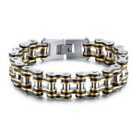 304 Stainless Steel Bracelet, Vacuum Ion Plating, fashion jewelry & for man 15mm Approx 8.07 Inch 