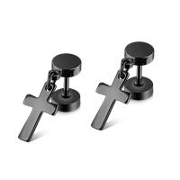 Stainless Steel Drop Earring, 304 Stainless Steel, Cross, Vacuum Ion Plating, fashion jewelry & Unisex 