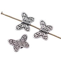 Zinc Alloy Animal Beads, Butterfly, plated, DIY, silver color 