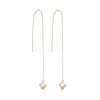 Cubic Zirconia Micro Pave Brass Earring, micro pave cubic zirconia & for woman, golden 