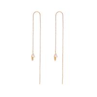 Brass Thread Through Earrings, for woman, golden, 70mm 