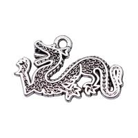 Zinc Alloy Animal Pendants, Dragon, antique silver color plated, vintage & Unisex 