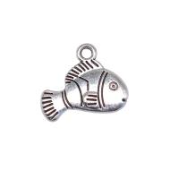 Zinc Alloy Animal Pendants, Fish, antique silver color plated, vintage & Unisex 