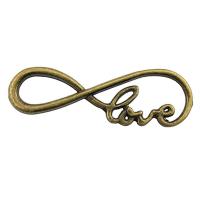 Zinc Alloy Charm Connector, Infinity, plated, vintage & 1/1 loop 