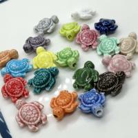 Glasierte Porzellan Perlen, Schildkröter, glaciert, DIY, keine, 18x15mm, ca. 100PCs/Tasche, verkauft von Tasche