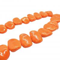 Glazed Porcelain Beads, DIY, orange Approx 