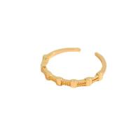 Brass Cuff Finger Ring, gold color plated, fashion jewelry, golden, 17mm 