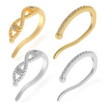 Earring Cuff and Wraps, Brass, plated & micro pave cubic zirconia 