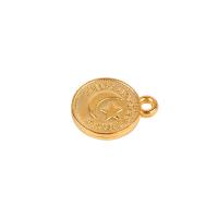 Acrylic Jewelry Pendant, Round, DIY, golden, 14mm 