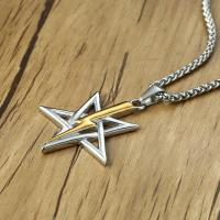 304 Stainless Steel Necklace, Star, Vacuum Ion Plating, fashion jewelry & for man 46mm*37mm Approx 23.6 Inch 