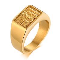 304 Stainless Steel Finger Ring, fashion jewelry & for man, gold, 10mm 