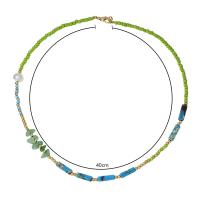 жемчужное стеклянное ожерелье , Seedbead, с Агат, Богемный стиль & Женский, длина:Приблизительно 15.7 дюймовый, продается PC