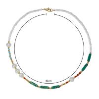 жемчужное стеклянное ожерелье , Seedbead, с Агат & Пластиковая жемчужина, Богемный стиль & Женский, длина:Приблизительно 15.7 дюймовый, продается PC