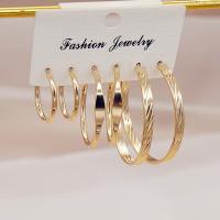 Iron Hoop Earring, plated, three pieces & for woman, 20mm, 30mm, 40mm 