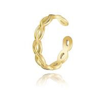 acero inoxidable 304 Anillo de dedo Cuff, Galvanoplastia al vacío, ajustable & para mujer & hueco, más colores para la opción, 4mm, 21mm, tamaño:6-8, Vendido por UD