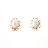 Resin Zinc Alloy Earring, with Resin, gold color plated, for woman 