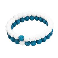 Lava Bead Bracelet, 2 pieces & fashion jewelry & for man Inner Approx 68mm 