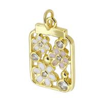 Cubic Zirconia Micro Pave Brass Pendant, gold color plated, fashion jewelry & DIY & micro pave cubic zirconia & enamel, Crystal Gold Approx 3mm [