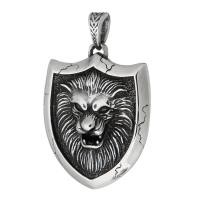 Stainless Steel Animal Pendants, 316 Stainless Steel, Lion, fashion jewelry & DIY & blacken, black Approx 5mm 