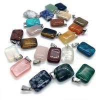 Gemstone Jewelry Pendant, Natural Stone, Rectangle & Unisex 