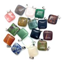 Gemstone Jewelry Pendant, Natural Stone, Rhombus & Unisex 