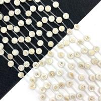 Natural White Shell Beads, Flat Round, DIY 8mm 