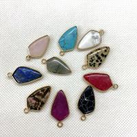 Gemstone Brass Pendants, Natural Stone, with Brass, arrowhead, gold color plated & Unisex 