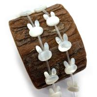 Natural Freshwater Shell Beads, White Shell, with Black Shell, Rabbit, DIY 