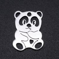 Stainless Steel Animal Pendants, 201 Stainless Steel, Panda, Vacuum Ion Plating, DIY & Unisex 