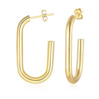 Titanium Steel Stud Earring, Vacuum Ion Plating, fashion jewelry & for woman, gold 