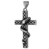 Stainless Steel Cross Pendants, 316 Stainless Steel, fashion jewelry & DIY & Unisex & blacken, black Approx 5mm 