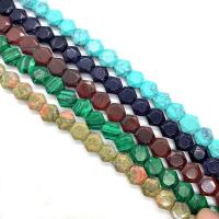 Mixed Gemstone Beads, Natural Stone, Hexagon, DIY & faceted Approx 