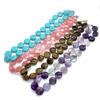 Gemstone Necklaces, Natural Stone, Flat Round & Unisex 16mm, Approx 