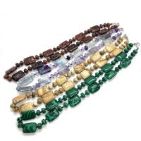 Gemstone Necklaces, Natural Stone, Rectangle & Unisex Approx 14.96 Inch 
