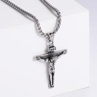 Stainless Steel Jewelry Necklace, 304 Stainless Steel, Cross, Vacuum Ion Plating, fashion jewelry & Unisex mm 