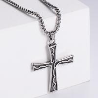 Stainless Steel Jewelry Necklace, 304 Stainless Steel, Cross, Vacuum Ion Plating, fashion jewelry & Unisex cm 