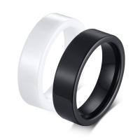 Porcelain Finger Ring, fashion jewelry & for man, white and black, 6mm 