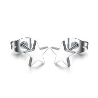 Titanium Steel Stud Earring, Star, polished, fashion jewelry & for woman, original color 